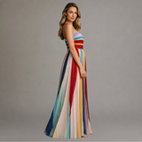 Moda Lusitana - Vestido Longo Multicolorido Plissado