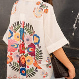 Carla - Camisa de manga curta com estampa floral