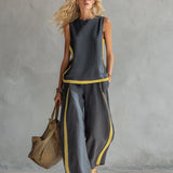Moda Lusitana - Conjunto Elegante de Algodão e Linho