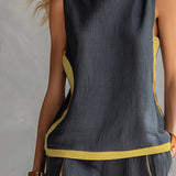 Moda Lusitana - Conjunto Elegante de Algodão e Linho