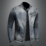 Alexo - Jaqueta jeans masculina retrô