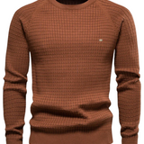 Camisola com padrão de grelha para homem