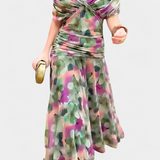 Magda™ | Vestido largo de flores com decote em V