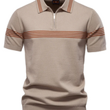 Camisa pólo com riscas