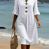 Moda Lusitana - Vestido Casual com Botões