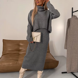 Nicole - Conjunto de malha outono/inverno para mulher