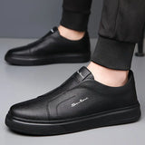 Sapatos Slip-On em pele