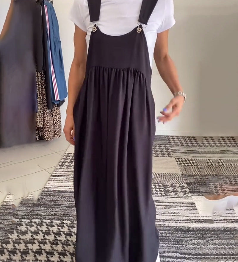 Alice | Vestido casual com alças de cor sólida