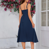 Claudia - Vestido Cami com Busto Franzido e Coxa Dividida