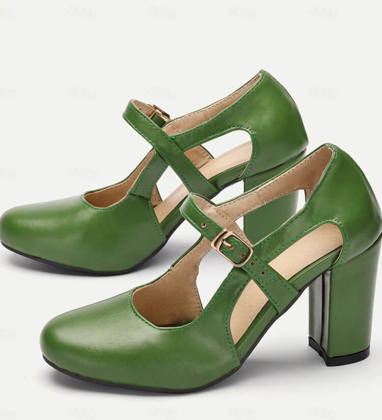 Ambra  | Sapatos com tira em T e salto confortável para Mulher