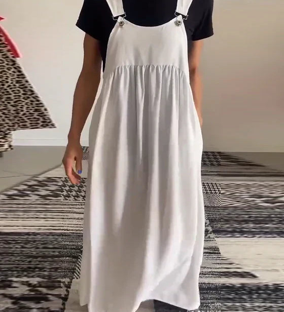 Alice | Vestido casual com alças de cor sólida