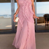 Rosé - Vestido Longo Plissado