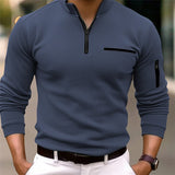 Herre -  Camisola de Manga Longa Masculina com Zíper – Moderna, masculina e estilosa