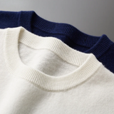 Elegante camisola de lã às riscas