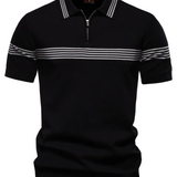 Camisa pólo com riscas