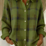 Soft Checked Knit Cardigan