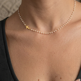 Moda Lusitana - Colar com Cruz e Pérolas