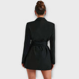Vestido blazer com decote em V