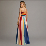 Moda Lusitana - Vestido Longo Multicolorido Plissado