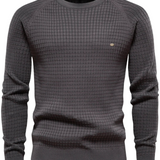 Camisola com padrão de grelha para homem