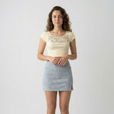Saia Curta Transpassada com Cintura Subida para Conforto Ativo