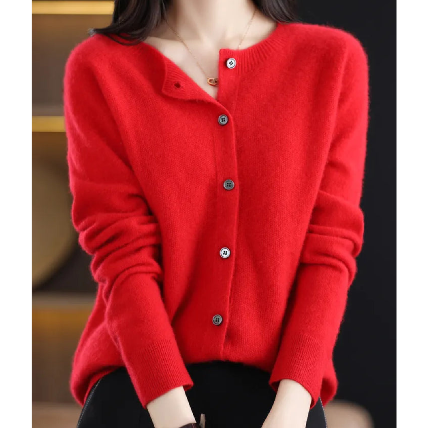 Anna | Suéter feminino de malha com gola redonda em lã merino Reine