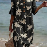 Moda Lusitana - Vestido Casual com Estampa Floral