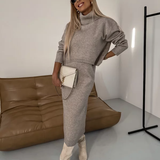 Nicole - Conjunto de malha outono/inverno para mulher