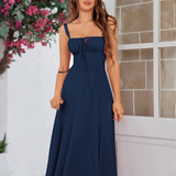 Claudia - Vestido Cami com Busto Franzido e Coxa Dividida