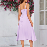 Claudia - Vestido Cami com Busto Franzido e Coxa Dividida