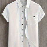 Camisa casual de algodão de manga curta
