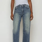 Wide-Leg Distressed Jeans