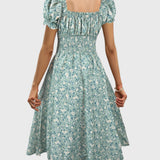 Floral Puff-Sleeve Dress