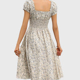 Floral Puff-Sleeve Dress
