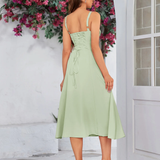 Claudia - Vestido Cami com Busto Franzido e Coxa Dividida