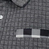 Camisola pólo com nervuras