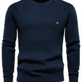 Camisola com padrão de grelha para homem