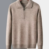 Camisola de caxemira com um quarto de fecho Gstaad