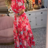 Carine | Vestido com bolso e decote em V com estampa floral
