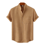 Camisa de linho de manga curta Venice