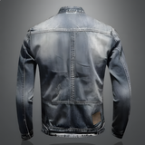 Alexo - Jaqueta jeans masculina retrô