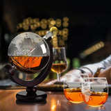 Conjunto Mapa do Mundo Garrafa e copo dos Whisky