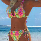 Moda Lusitana - Biquíni Estampado Com Decote Halter
