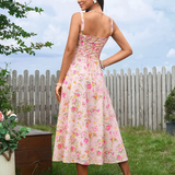 Claudia - Vestido Cami com Busto Franzido e Coxa Dividida
