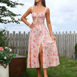 Claudia - Vestido Cami com Busto Franzido e Coxa Dividida