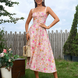 Claudia - Vestido Cami com Busto Franzido e Coxa Dividida