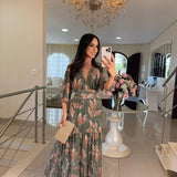CLAUDIA | Vestido longo floral com caimento confortável para dias elegantes
