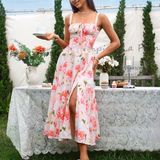 Claudia - Vestido Cami com Busto Franzido e Coxa Dividida