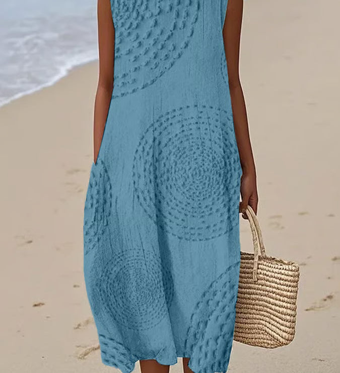 Ana - Vestido Maxi Sem Mangas Texturizado