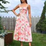 Claudia - Vestido Cami com Busto Franzido e Coxa Dividida
